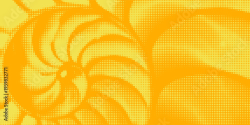 Yellow Halftone Dotted Gradient Background With Retro Comic Texture.