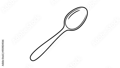 Simple Line Drawing of a Spoon 2.