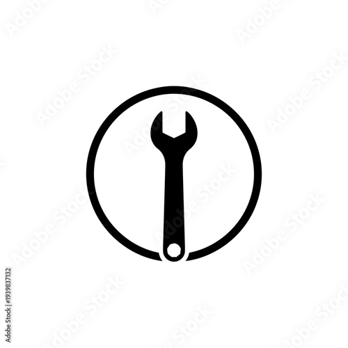 Wrench Tool Icon Symbol Design Element.