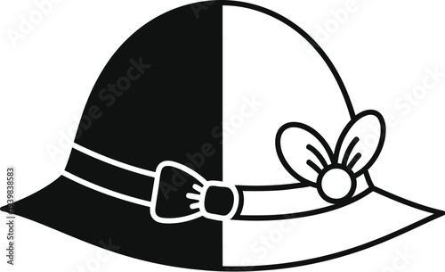 Black and white bowler hat Vector