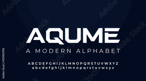 Modern Alphabet Typography Design with AQUME Font.