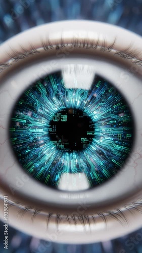 Digital Eye Futuristic Circuit Board Vision