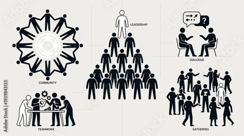 Business Teamwork and Collaboration Concepts Illustrated.