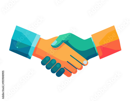 flat vector icon of two hands shaking representing business agreement partnership