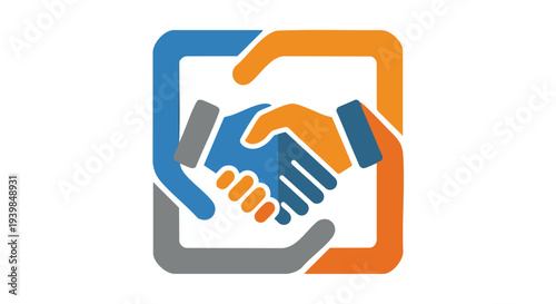 flat vector icon of two hands shaking representing business agreement partnership