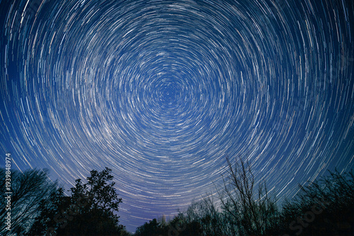 Tableau sur toile Star Trails, around Polaris, taken at Hauxley Nature Reserve, March 2026