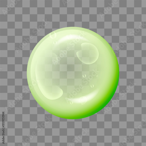 Realistic Green Glass Ball With Transparent Sphere Vector Illustration