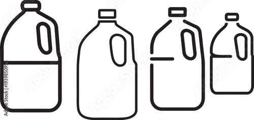 Gallon Of Milk Icon, Big Plastic Bottle.one line vector icon