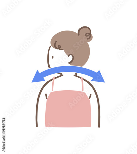 猫背の女性の後ろ姿のイラスト素材