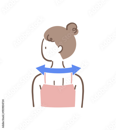 姿勢のいい女性の後ろ姿のイラスト素材