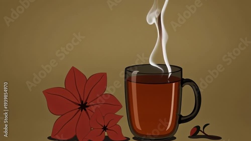 soft smoke wisps from hot drink, subtly swirling and dissipating into a blurred background, artful motion