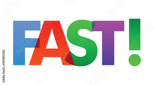 Cool Gradient FAST Text Effect Bold Colorful Speed Typography Modern Design