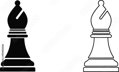 Chess pieces king black and white isolated on transparent background, Vector