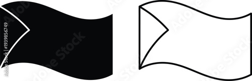 Abstract flag ribbon banner isolated on transparent background, Vector