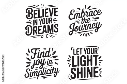 Motivational lettering art featuring inspirational quotes and floral embellishments