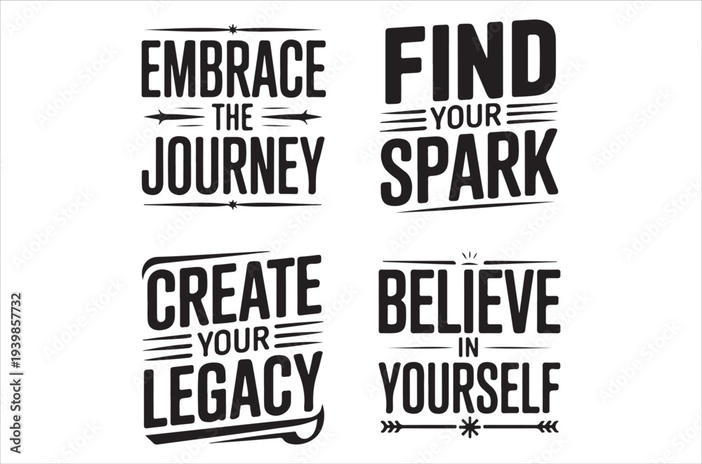 Obraz premium Motivational typography with positive affirmations and decorative elements