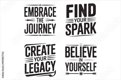 Motivational typography with positive affirmations and decorative elements