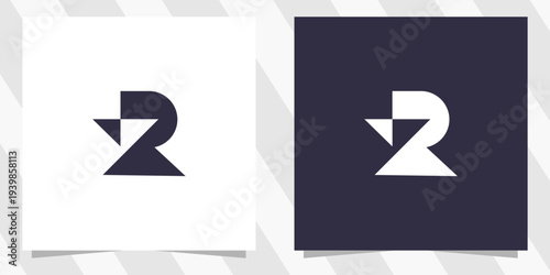 letter r logo design vector