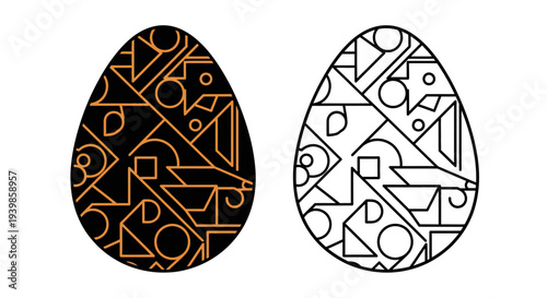 Abstract geometric eggs Vector