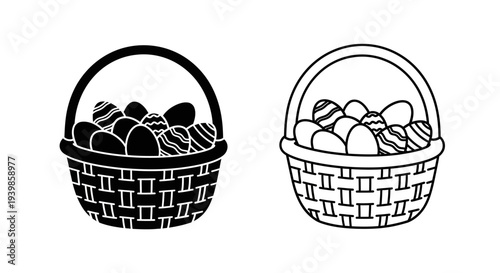 Basket of fruits and vegetables Vector