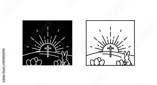 Sunrise landscape art Vector