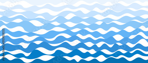 Ripples and water waves, seamless border sea surface, vector natural background, banner