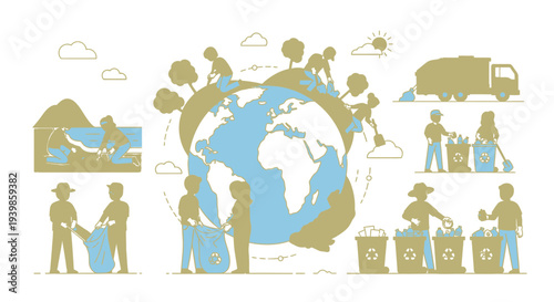 People from around the world working together to clean up the planet