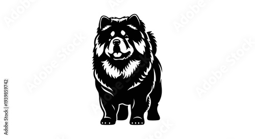 Proud Chow Chow Silhouette Iconic Mane Regal Posture