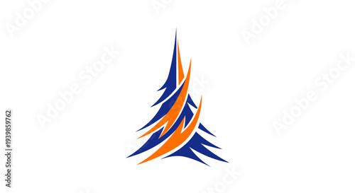 Abstract Evergreen Tree Icon Bold Graphic High-Contrast Winter Art