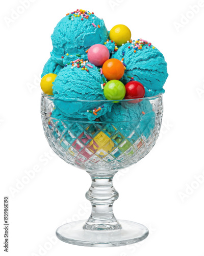 Wallpaper Mural Vibrant blue ice cream sundae with colorful candy and sprinkles Torontodigital.ca