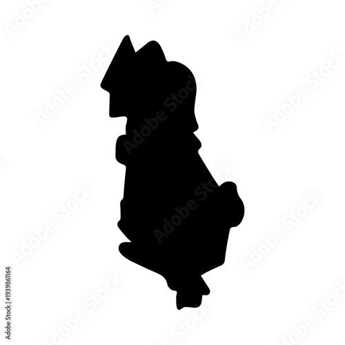  Albania map icon black line art vector