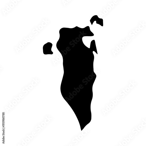 Black Silhouette Country Bahrain Map Vector Stock Vector