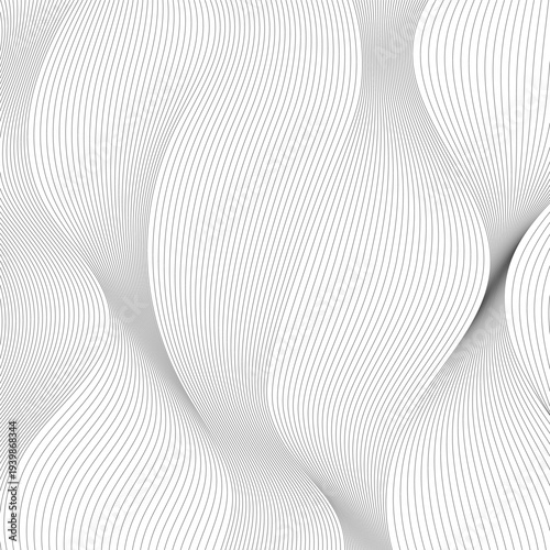 Abstract Black and White Wavy Line Pattern Vector