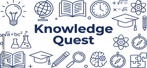 Embark on an intellectual journey with a 'Knowledge Quest,' exploring the boundless realms of learning, discovery, and academic pursuit through diverse educational symbols