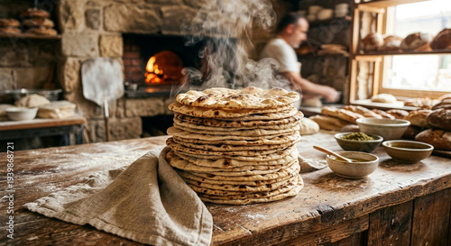 bread in bakery to serve in a restaurant