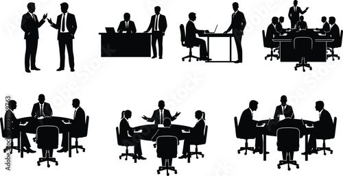 Collection of five elegant female silhouettes wearing stylish summer dresses and swimwear in various poses for fashion and beauty design.