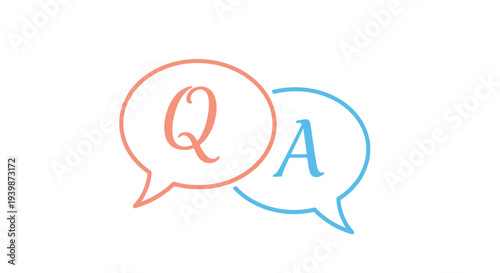 Question and Answer Speech Bubbles Icon, Q&A Symbol, Communication Concept