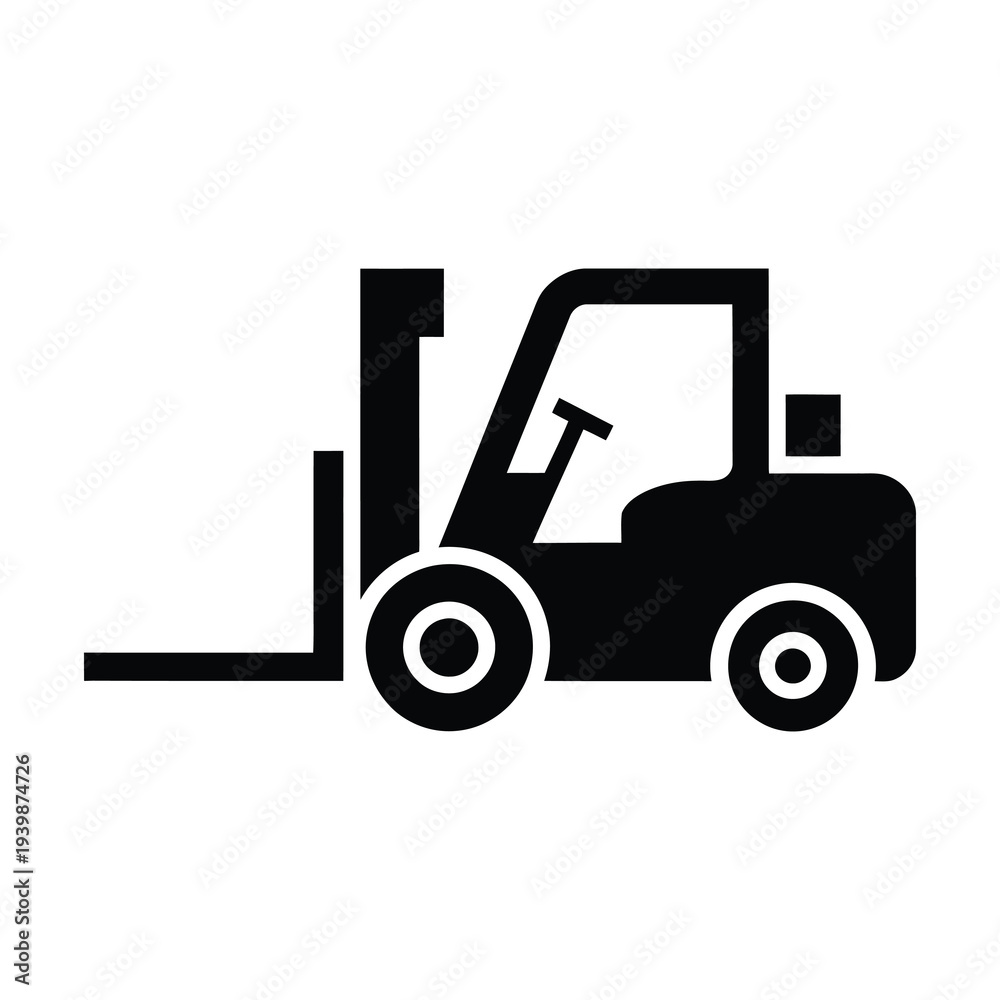 Naklejka premium Fork Truck Icon Background vector