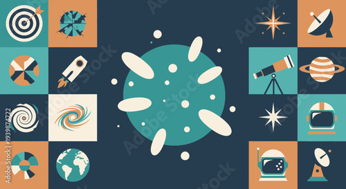 Cosmic Collage: Space Exploration, Planets, Rockets, and Astronauts