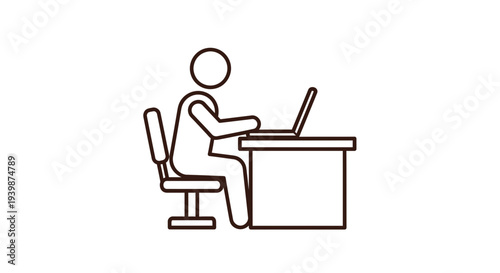 Person working on laptop at desk, office worker, business, remote work, online education, study