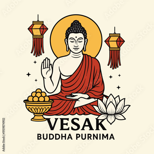 Happy vesak day or buddha purnima hindu festival