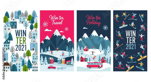 Winter 2021 Collection: Snowy Village, Skiing Holiday, and Cityscape - Festive Season Vibes