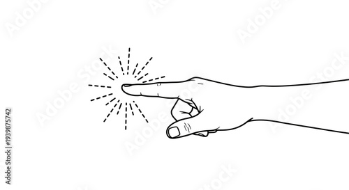 Hand Finger Pressing Button, Digital Touchscreen Interaction, Click Action, Modern Technology Concept