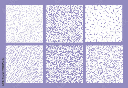Seamless Vector Contemporary Pattern Set. Horizontally And Vertically Repeatable.