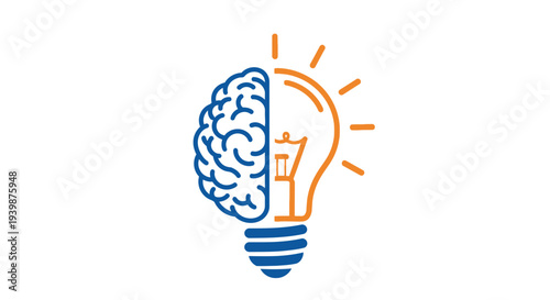 Brain and Lightbulb Idea Concept: Innovation, Creativity, and Intelligence Symbol
