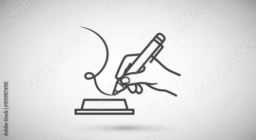 Hand Signing Document with Pen on Digital Tablet