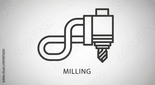 Milling Machine Icon: Precision Engineering, Industrial Manufacturing, CNC Machining