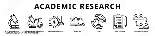 Academic Research web banner icon illustration