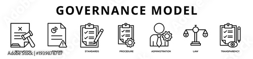 Governance Model web banner icon illustration