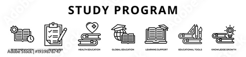 Study Program web banner icon illustration
